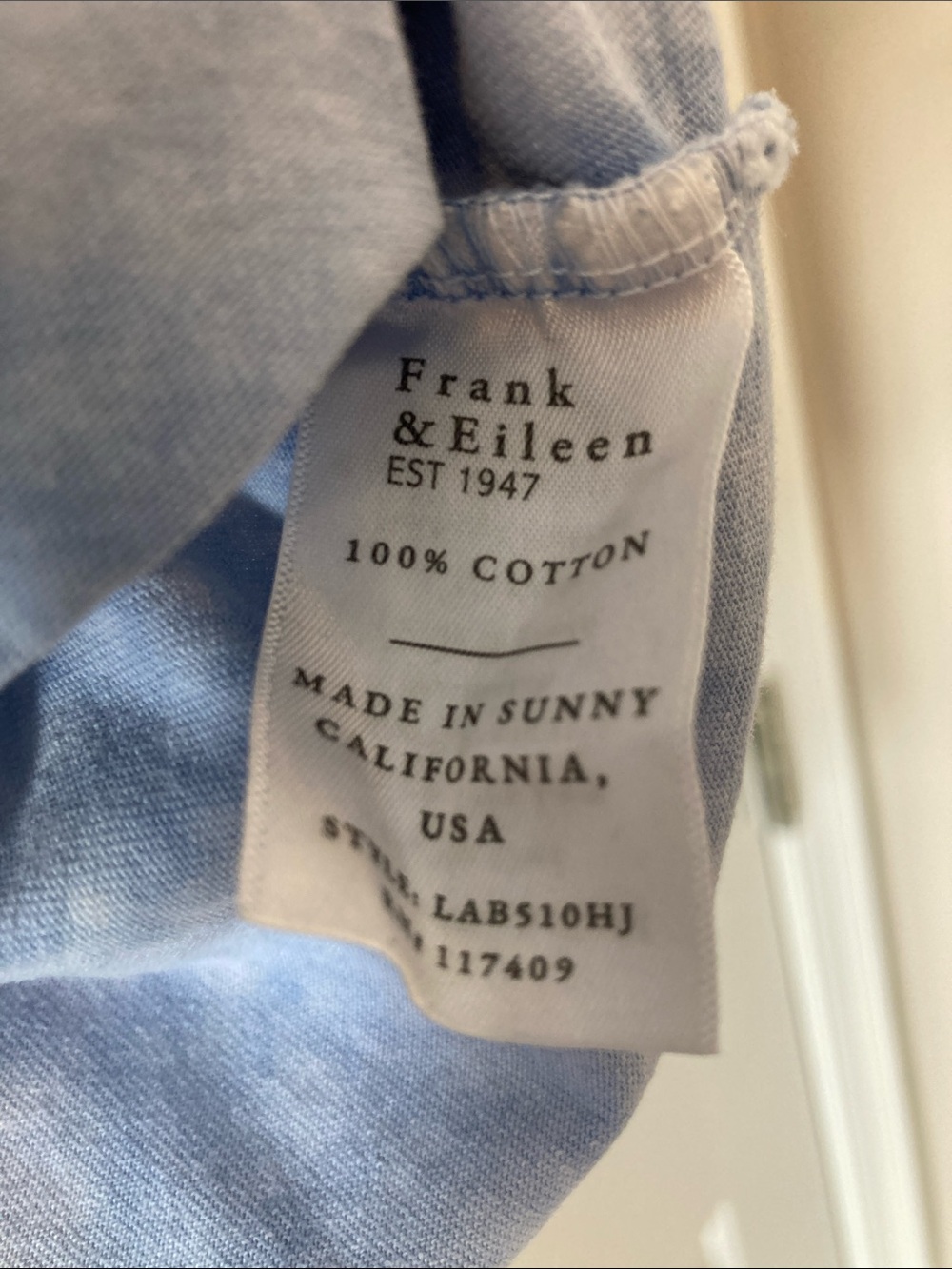 Frank & Eileen Washed Light Blue Patrick Pullover - Picture 3 of 6